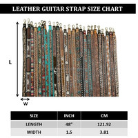 Nouvelle sangle de guitare en cuir usinée à la main personnalisée avec accents floraux turquoises sangle réglable de style occidental pour guitare acoustique