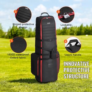1800D Oxford Golf Club borsa da viaggio con ruote comodo copertura valigetta per i golfisti - Product Image 4