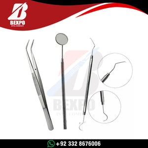 Kit de Instrumentos Dentales de Acero Inoxidable de Alta Calidad: Espejo Básico, Pinzas de Higiene, Explorador y Herramientas de Limpieza - Product Image 5