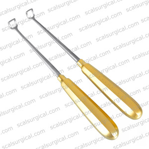 Cureta Adenoides Curva Barnhill con Mango Dorado, Corte Inverso, 8.5 Pulgadas, Instrumento Quirúrgico ORL de Acero Inoxidable con Certificación CE - Product Image 5