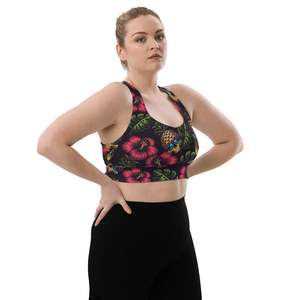 Soutien-gorge de sport dos nageur pour femme avec imprimé tête de mort et floral, maintien moyen, respirant, idéal pour le fitness et l'entraînement - Product Image 2