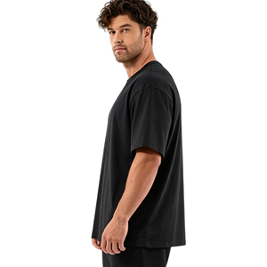 Uniza Men's <b>Red</b> Slim Fit Cotton/Bamboo Fiber Short Sleeve O-Neck Casual Gym T-<b>Shirt</b> with Front Logo Quick Dry & Breathable - Product Image 2