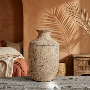 Vase Urne de Sol Rustique en Terre Cuite Crème Médiane, Pot en Céramique Façonné à la Main, Vase Décoratif de Table en Céramique, Vente en Gros - Product Image 6