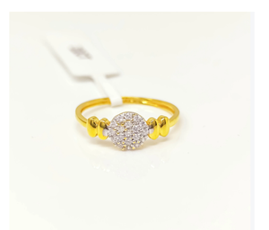 22K Solid Gold Heart Ring for Women Authentic 916 Yellow Gold Double Band Cubic Zirconia Finger Ring Luxury Fine Jewelry Gift - Product Image 1