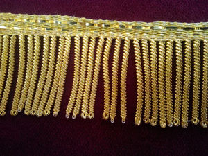 OEM Wholesale Gold Bullion Fringe High Quality Custom Metallic Wire Fringe Gold <b>Trim</b> Drape and Sizes - Product Image 5