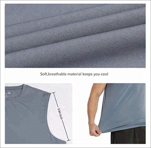 Camiseta deportiva con Logo personalizado para hombre, camiseta sin mangas Lisa para gimnasio y fitness, venta al por mayor - Product Image 4