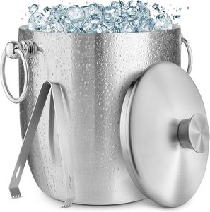 Seau à glace classique en métal pour servir du champagne, refroidir le vin, les cocktails, les fêtes, les hôtels, les restaurants, les bars, les mariages et les événements en plein air - Product Image 1