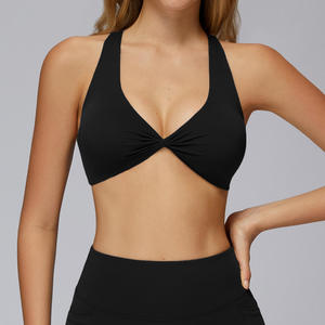 Twist Front Sports Bra <b>Crop</b> <b>Top</b> with Medium <b>Support</b> for Women Yoga Workout Sports Bra For Women - Product Image 6