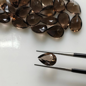 Cuarzo Ahumado Natural 10x7MM Corte Pera, Gema Suelta de la Mejor Calidad para la Fabricación de Joyas - Product Image 1