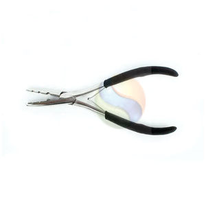 Juego de Pinzas para Extensiones de Cabello de Acero Inoxidable de Primera Calidad con Herramienta para Remover Cuentas y Estuche de Cuero PU, Plateado Profesional - Product Image 1