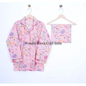 Conjunto de Pijama Casual de Algodón para Mujer, Multicolor, Estampado Floral a Mano, Patchwork, Ropa de Dormir para Primavera, Verano e Invierno, para Damas de Honor - Product Image 2