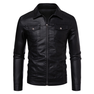 Chaqueta de Cuero Estilo Motero Vintage para Hombre, Marca GURUNA-Z-INDUSTRY, Calidad Premium, Cierre de Cremallera, Forro de Lana, Corte Ajustado - Product Image 5
