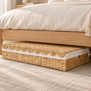 Cestas de Almacenamiento para Debajo de la Cama, Hechas de Jacinto de Agua Natural, con Tapa Festoneada, de Vietnam, al por Mayor - Product Image 3