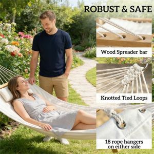 Double Outdoor <b>Hammock</b> Swing-for Relaxation and Leisure Time - Product Image 2