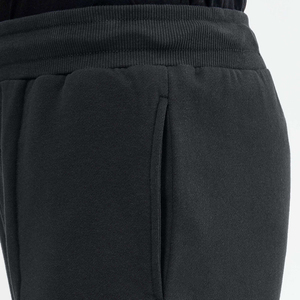 Pantalon de survêtement en coton noir pour homme, taille élastique, décontracté, avec poches latérales, poids moyen, pour l'automne - Product Image 3