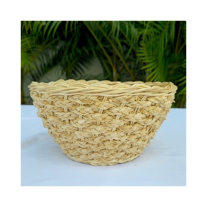 Bandeja Redonda Ecológica Tejida de Ratán y Fibra Marina - Almacenamiento Multiusos para Cocina, Oficina y Decoración del Hogar - Product Image 3