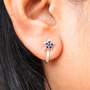 พลอยอเมทิสต์ทรงเหลี่ยมธรรมชาติ เงินแท้ 925 รูปดาว ต่างหูแบบมินิมอล คุณภาพสูง เครื่องประดับชั้นดี - Product Image 3