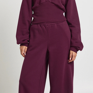 Survêtement pour femme, couleur unie, col en V, anti-UV, manches longues, coupe ample, taille élastique, vêtements décontractés, automne, polyester/nylon, sweat-shirt - Product Image 5