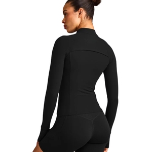 Women's <b>Reflective</b> Logo <b>Jacket</b> Custom Lightweight Full Zip Sportswear <b>Jacket</b> Breathable Athletic Training <b>Running</b> Fitness - Product Image 2