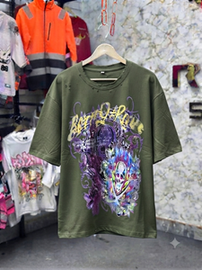 Camiseta Gráfica Oversize Personalizada para Hombre, Estilo Vintage, Algodón Lavado, Streetwear, Estampado de Calavera, Lavado Ácido, Fabricante OEM - Product Image 6