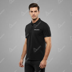 Chemise en piqué de coton de couleur unie pour homme, personnalisable, à manches courtes, col classique, uniforme de bureau, vêtements de golf, tenue d'équipe, marque personnalisée - Product Image 2