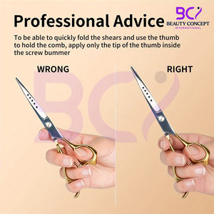 Ciseaux de barbier de qualité supérieure, ultra-affûtés, à prix d'usine, personnalisables OEM, pour une utilisation quotidienne, confort optimal. - Product Image 3