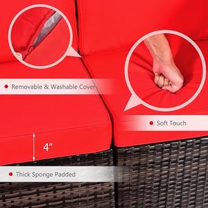 Ensemble de canapé en rotin résistant aux intempéries pour l'utilisation de meubles d'extérieur - Product Image 2