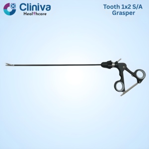 <b>Laparoscopic</b> Single Action 1 x 2 Tooth Grasper Manual <b>Laparoscopic</b> <b>Instruments</b> Surgical <b>Instrument</b> Set - Product Image 2