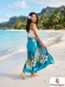 Paréo Hawaïen Personnalisé en Chiffon 100% Rayonne, Sarong Polynésien Floral Léger Tissé, Cache-Maillot de Plage d'Été, Fabricant OEM ODM - Product Image 2