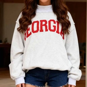 TEXAS Premium Heavyweight <b>Mock</b> <b>Neck</b> Sweatshirt Polka Dot Greek Apparel Chenille Letter - Product Image 2