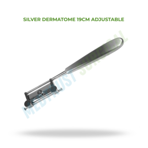 Dermatome argenté 19 cm, instrument chirurgical réglable pour greffe cutanée et utilisation en chirurgie plastique - Product Image 2