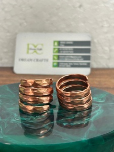 Thick Stackable Copper <b>Ring</b> Hammered Copper Wire <b>Finger</b> <b>Rings</b> Handcrafted Buy Online in India Trendy Jewellery Waterproof - Product Image 3