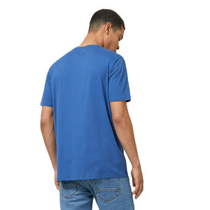 Camisetas de Cuello Redondo para Hombre, de Poliéster/Algodón, Color Sólido, con Logotipo Personalizado, Impresión por Transferencia de Calor en la Parte Delantera, Corte Regular, Anti-Pilling, Venta al Por Mayor - Product Image 3