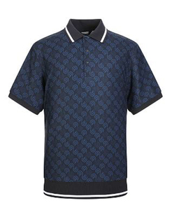 Chemise à manches longues pour homme en tissu tricoté uni, design décontracté et respirant, bleu, noir, blanc, bordure, 100 % coton, anti-boulochage - Product Image 1