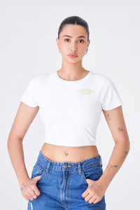 Top Corto de Alta Calidad para Mujer, Corte Ajustado, Manga Corta, Cuello Redondo, Ropa Deportiva Informal, Venta al Por Mayor - Product Image 3