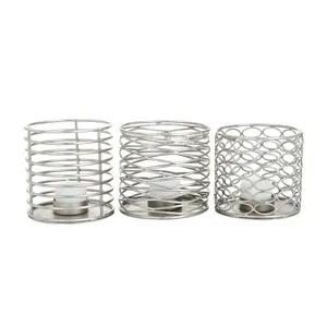 Porte-bougie en métal fait main de luxe pour une décoration intérieure contemporaine haut de gamme, porte-bougie décoratif de Noël pour les fêtes - Product Image 3