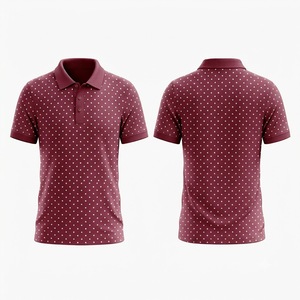 เสื้อโปโลผู้ชายสีเขียวเข้มกรมท่าลายจุด พร้อมกระเป๋า ขอบสีดำเรียบหรู แขนสั้น ผ้าฝ้าย สำหรับตีกอล์ฟ - Product Image 6