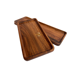 Plateau rectangulaire en bois de haute qualité, plateau de service en bois massif naturel pour la cuisine et la table à manger - Product Image 3