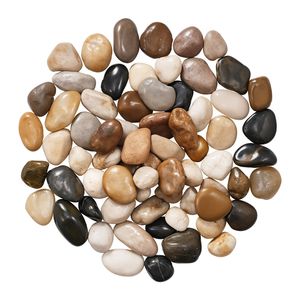 Ciottoli di Fiume Naturali da 1,5 Pollici, 15 Libbre, Decorativi Multicolore, Levigati e Lucidati per Giardino e Paesaggistica, Uso Esterno - Product Image 1