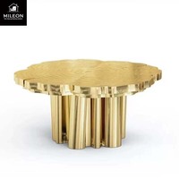 Modernes Rundes Couchtisch-Set Luxuriöser Wohnzimmer-Beistelltisch Gold Edelstahl Couchtisch Wohndekor