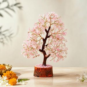 Sculpture en relief de feuille de cristal rose, décoration de maison, ornement de bureau Feng Shui - Product Image 1