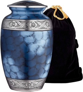 Aluminium Metal Urn for Human Ashes in Blue - Product Image 5