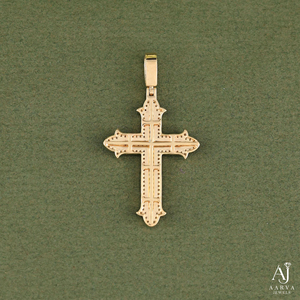 Pendentif Croix Chrétienne Hiphop en Moissanite Plaqué Or avec Breloque Baguette SI2-I1 – Bijou Idéal pour Cadeau et Usage Quotidien - Product Image 4