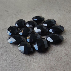 Piedra Preciosa Ovalada de Ónix Negro Natural, Corte Briolette Checker para Joyería, Tamaños Personalizados Disponibles al por Mayor - Product Image 6