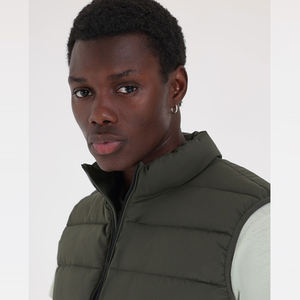 Vestes sans manches pour hommes, coupe ajustée, style streetwear, avec col et deux poches zippées, prix d'usine, vente en gros OEM, design tendance - Product Image 5
