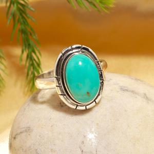 Designer Sterling <b>Silver</b> Plated Natural Arizona Turquoise <b>Rings</b> Handmade Jewelry Bulk Latest Trending Fashion Turquoise - Product Image 1