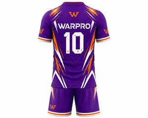 ชุดเสื้อฟุตบอลผู้ชาย WARPRO สีม่วงส้ม คอวี แขนสั้น ลายเรขาคณิต ผ้าโพลีเอสเตอร์ ระบายเหงื่อได้ดี เหมาะสำหรับทุกฤดูกาล - Product Image 2