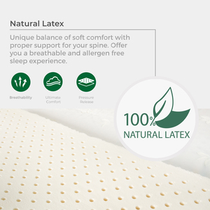 Oreiller de soutien cervical personnalisable en latex naturel 100% biologique, respirant, en charbon de bambou, écologique, de forme rectangulaire, Goodnite - Product Image 3