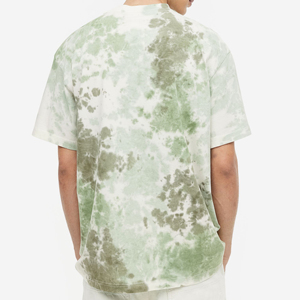 Camiseta de Manga Corta para Hombre, Talla Grande, Tie-Dye, Cuello Redondo, Informal, Verde y Blanca, de Algodón Jersey, Transpirable, de Primera Calidad - Product Image 3