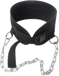 Adjustable Heavy Duty Neoprene Weightlifting Dip <b>Belt</b> with Non-Slip Buckle <b>Chain</b> Support for Unisex Gym Home Strength Training - Product Image 1